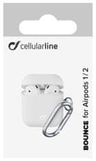 CellularLine Ochranný kryt s karabínou Bounce pre Apple AirPods 1 & 2 BOUNCEAIRPODSW, biely