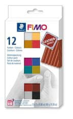 FIMO Modelovacia hmota "Leather Effect" sada 12 farieb 25 g, 8013 C12-2