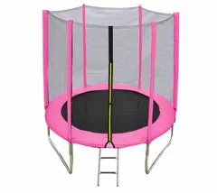 Trampolína FunJump Pink 244 cm + ochranná sieť + schodíky