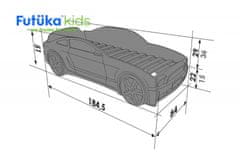 Futuka Kids Posteľ auto LIGHT PLUS F-Mustang