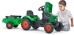 Falk Traktor šliapací SuperCharger zelený s prívesom