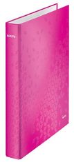 LEITZ Zakladač štvorkrúžkový "Active Wow", ružová, polaminovaný kartón, 40 mm 42420023