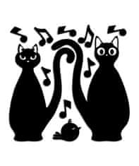 Crearreda FM M Cats Silhouettes 54511 Siluety mačiek s notami