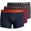 Jack&Jones Plus 3 PACK - pánske boxerky JACLICHFIELD 12147592 Burgundy (Veľkosť XXL)