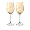 Diamante Dva zlaté Silhouette poháre na biele a rosé víno v darčekovom balení