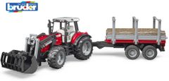 BRUDER 2046 Farmer Massey Ferguson traktor s vlekom