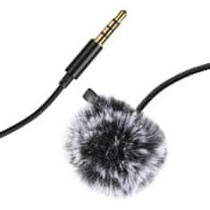 Puluz PU424 Lavalier mikrofón s klipom 3.5mm mini jack, 1.5m, čierny