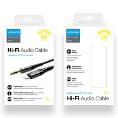 Joyroom Hi-Fi Audio kábel 3.5 mm jack / Lightning 2m, čierny