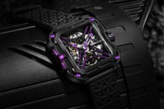 Mechanické náramkové hodinky X-Series z nehrdzavejúcej ocele fialové