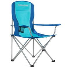 King Camp Campingová skladacia stolička s opierkami oceľová - modrá