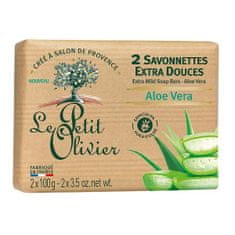 Le Petit Olivier Extra jemné mydlo - Aloe Vera, 2x100g