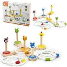 Viga Toys Drevená hra na hádzanie krúžkov Zvieratá