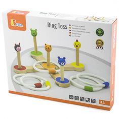 Viga Toys Drevená hra na hádzanie krúžkov Zvieratá