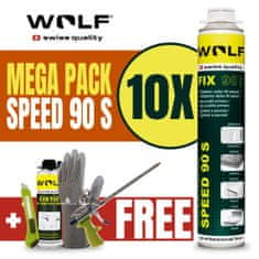 WOLF swiss quality Montážne lepidlo (PUR) pištoľové - FIX SPEED 90S - 10 ks MEGA PACK 750 ml - 10 ks 