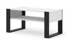 Homlando Konferenčný stolík MONDI 100x50 cm biely mat / čierny 