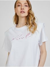 Karl Lagerfeld Biele dámske tričko s ramennými vycpávkami KARL LAGERFELD S