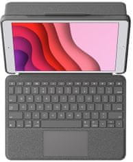 Logitech ochranný kryt s klávesnicí Combo Touch pro Apple iPad Air 10.9" (4. generace), US (920-010272), šedá
