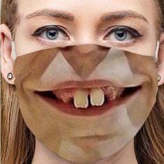 ALI  02N Zábavná maska na tvár 3D potlač - zuby