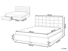 Beliani Čalúnená posteľ s úložným priestorom 140 x 200 cm tmavosivá LA ROCHELLE