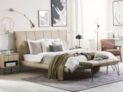 Beliani Béžová posteľ z umelej kože 160 x 200 cm BETIN