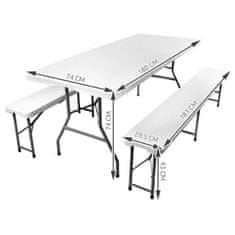 Malatec Skladací stôl 180 cm s lavicami MALATEC - 3257