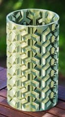 3D Special Váza s Y vzorom a metalickým efektom, bronzová
