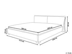 Beliani Luxusná posteľ sivá 180x200 cm PARIS