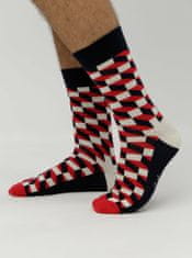 Červeno-bielo-modré unisex vzorované ponožky Happy Socks Filled Optic 36-40