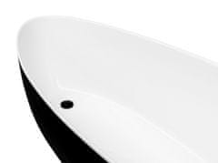 Besco GOYA 1600x700 mm, čierna/biela farba VANSAL16BW vaňa voľne stojaca z liateho mramoru - Besco