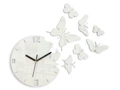 ModernClock 3D nalepovacie hodiny Butterflies biele