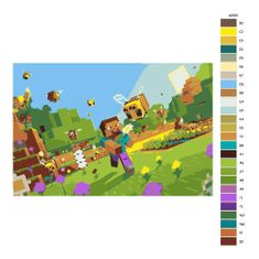 Malujsi Maľovanie podľa čísel - Minecraft - 60x40 cm, bez dreveného rámu