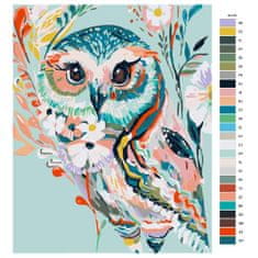 Malujsi Maľovanie podľa čísel - Farebná sova - 40x50 cm, plátno vypnuté na rám