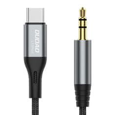 DUDAO L11ProT audio kábel USB-C / 3.5mm mini jack, sivý