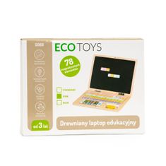 EcoToys Detský vzdelávací laptop TWIGY ružový