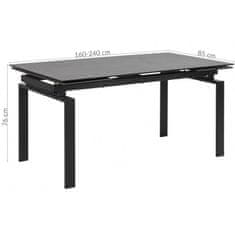 Actona Skladací stôl Huddersfield 160-240x85 cm čierny