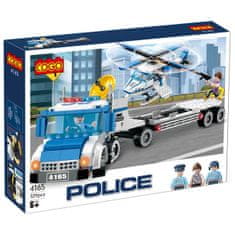 Cogo stavebnica Polícia - mobilní heliport kompatibilná 329 dielov