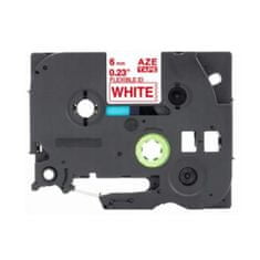 Naplnka Páska kompatibilná s Brother TZ-FX212 / TZe-FX212, 6 mm x 8 m, flexi, červená tlač / biely podklad