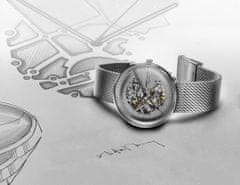 Náramkové hodinky Michael Young Series Automatic Mechanical Skeleton Silver
