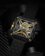 Náramkové hodinky X-Series Titanium Mechanical Skeleton Black-Gold
