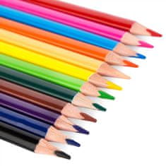 EASY AKWAR Trojhranné akvarelové pastelky so štetcom, 12 ks, 12 farieb