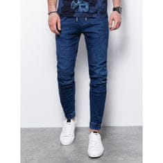 OMBRE Pánske džínsové tepláky HARLIN modré MDN14659 M