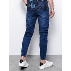 OMBRE Pánske džínsové tepláky HARLIN modré MDN14659 M