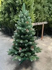Vianočný stromček ZASNEŽENÁ BOROVICA so šiškami, výška 120 cm