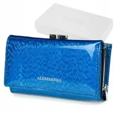 Alessandro Paoli G51 Dámska kožená peňaženka RFID modrá