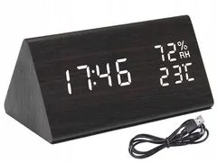  01771 Multifunkčné digitálne hodiny s teplomerom čiernej