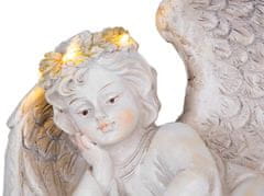 MAGIC HOME Anjel v krídlach, polyresin, na hrob, solar