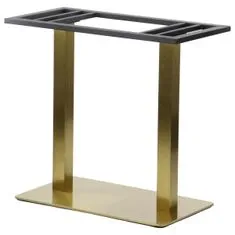 STEMA Dvojitá kovová stolová podnož SH-3003-1/G, nehrdzavejúca oceľ zlatej farby, 70x40x72,5 cm, pre domácnosť, hotel a reštauráciu