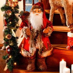 Dům Vánoc Santa v dlhom červenom kabáte 60 cm