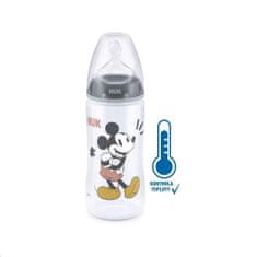 Manuka Health Dojčenská fľaša na učenie NUK Disney Mickey s kontrolou teploty 300 ml sivá