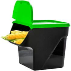 EDANTI Kôš na triedený odpad, Nádoba na triedenie odpadu VegBox ECO na zeleninu a ovocie, Box skladovací, Černý/Zelená
